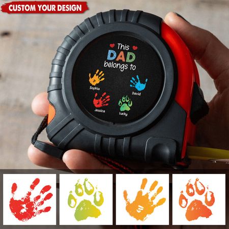 A Hero In Every Heart - Customized Personalized Family Measuring Tape - Gift for Dad,Grandpa